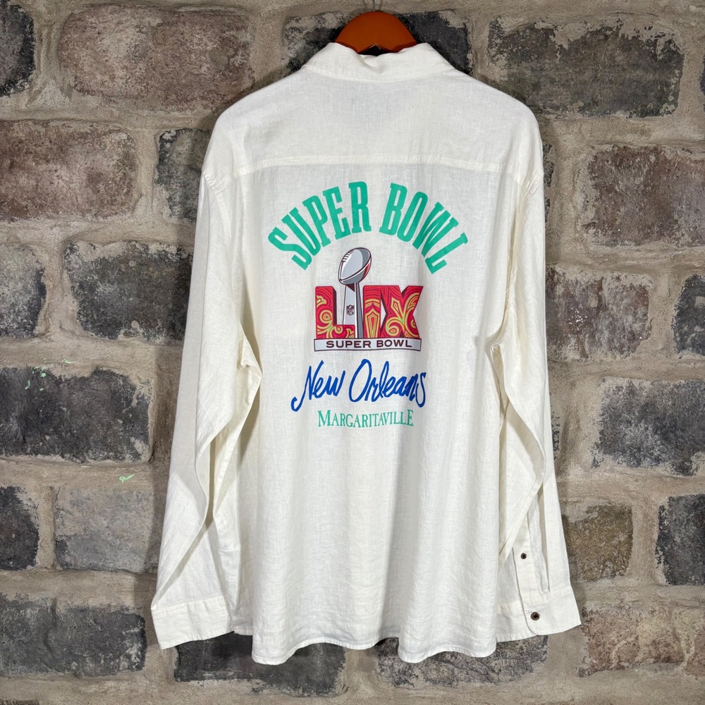 Margaritaville Island Reserve Super Bowl LVIII New Orleans Button Down Shirt XXL